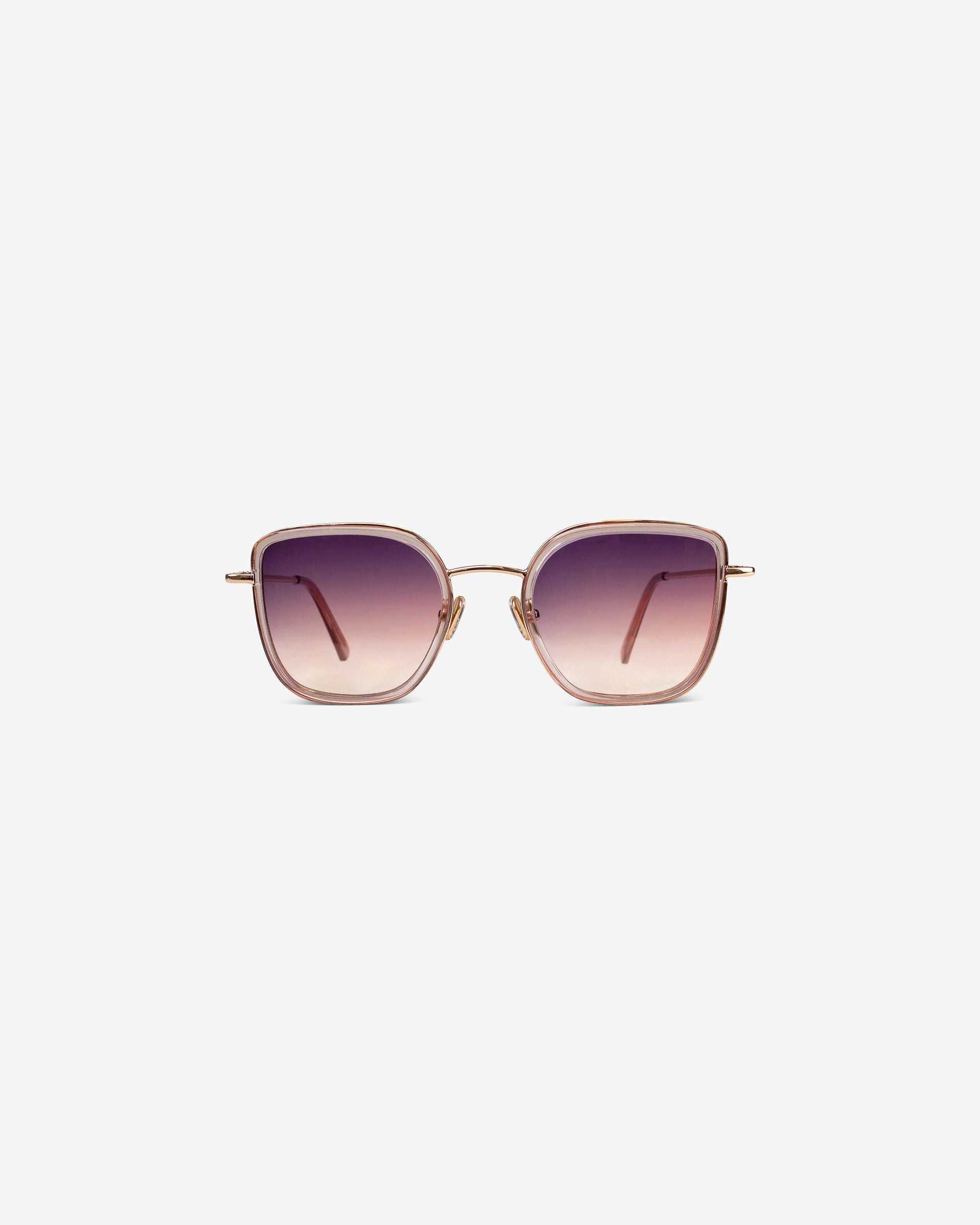 Lunettes de soleil Ginny.M Rose Transparent — monture hexagonale acétate-métal, vue de face