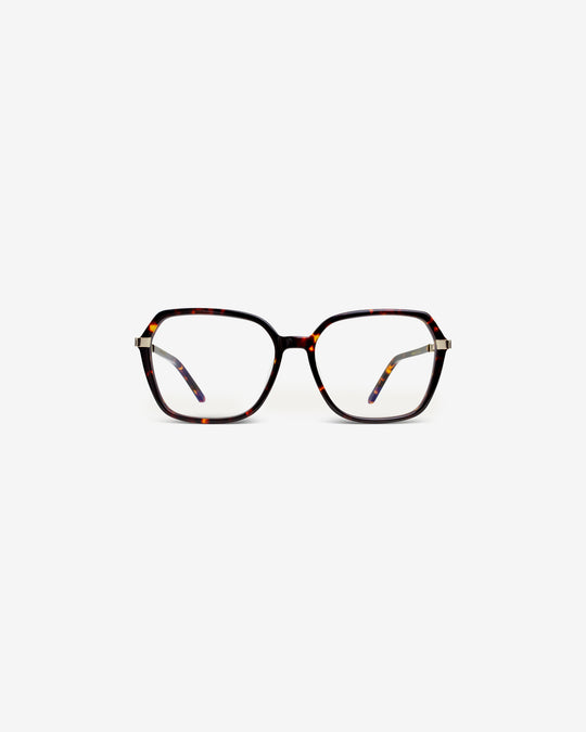 Lunettes de vue Musa Écaille — monture rectangulaire acétate-métal, vue de face