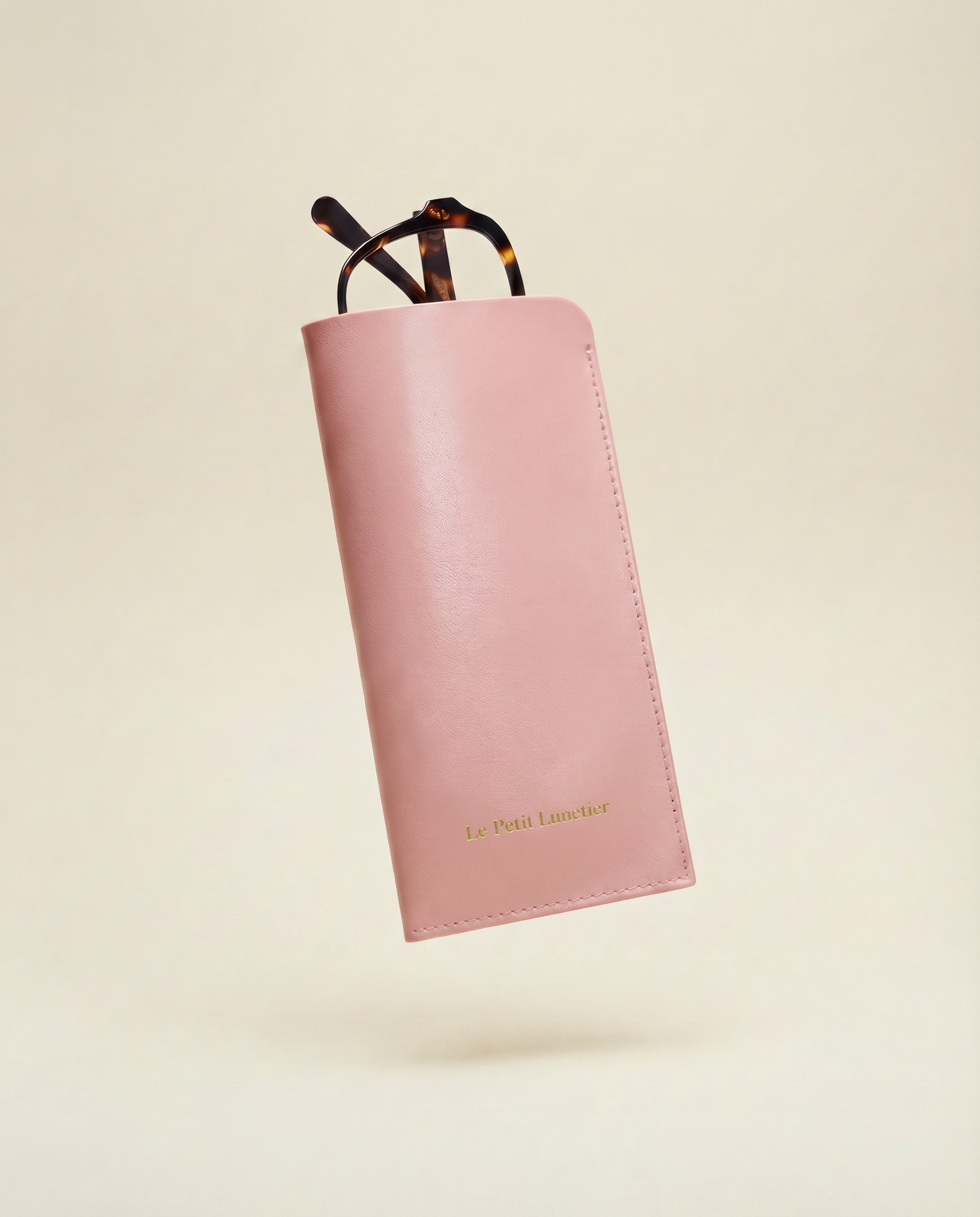 Pink leather pouch