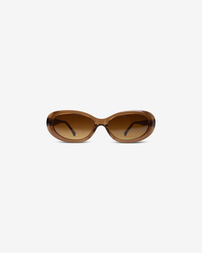 Lunettes de soleil Julia Marron Transparent — monture ovale acétate, vue de face