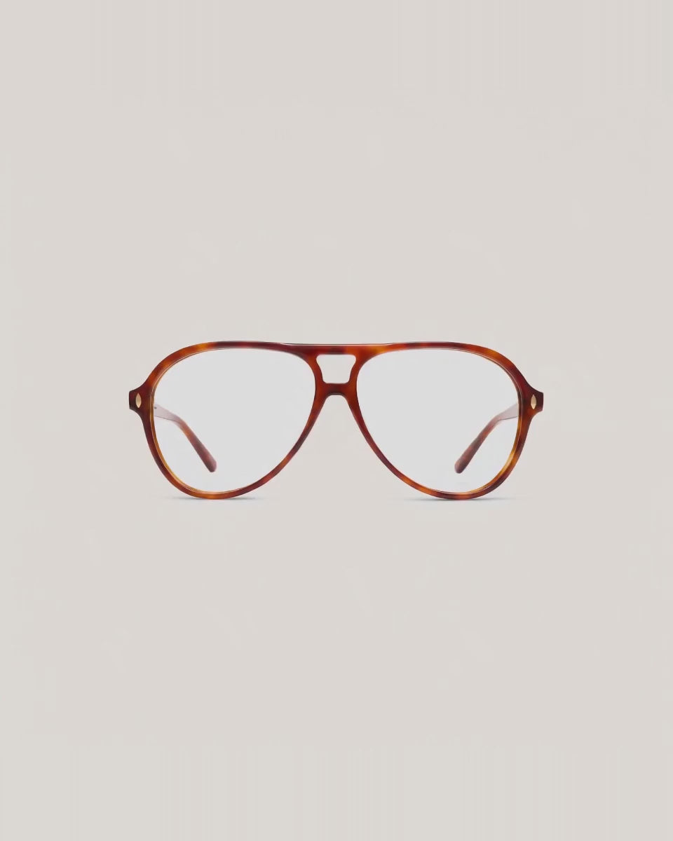 Lunettes de vue Ella Acajou — monture aviateur acétate, vue à 360°