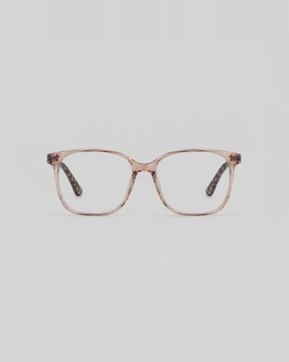 Lunettes de vue 7761P-C2 100% Santé — monture acétate rose cristal, vue à 360°