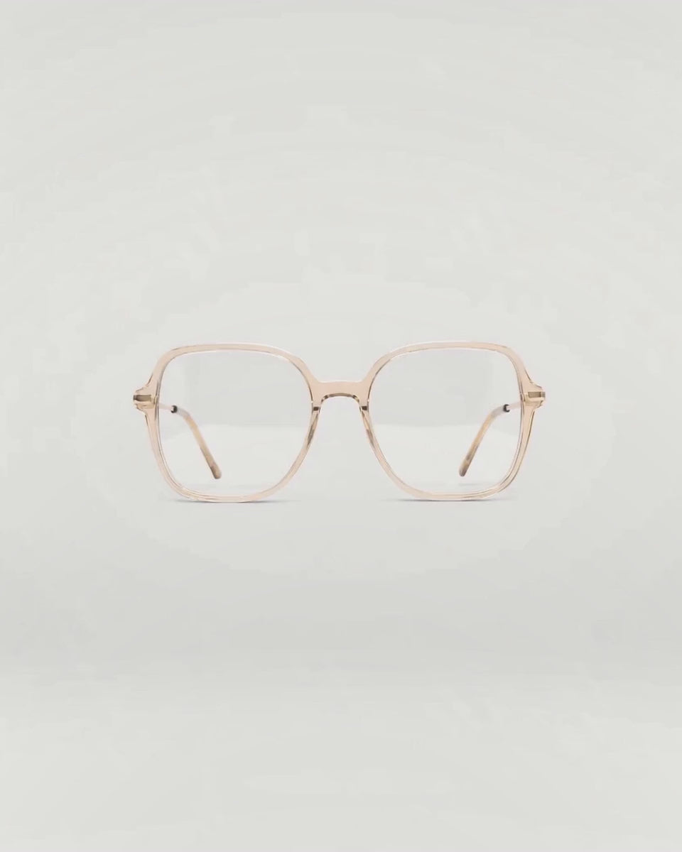 Lunettes de vue Annie.J Champagne — monture oversize acétate-métal, vue à 360°