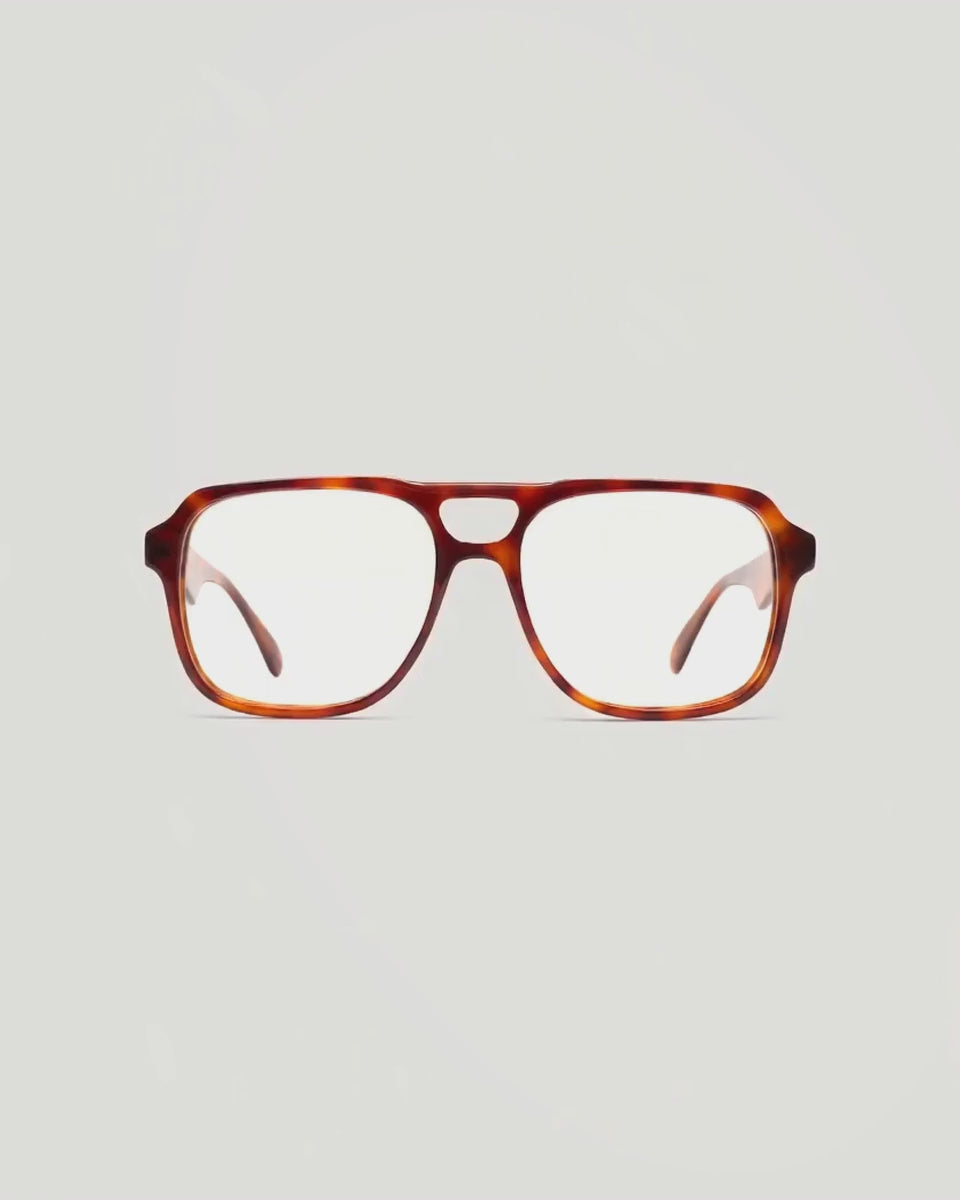 Lunettes de vue Pharell Acajou — monture aviateur acétate, vue à 360°